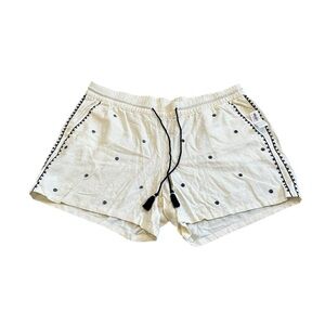 Old Navy Linen Shorts Pull On Pockets Embroidered Casual Beachy Size XL